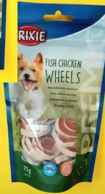 تشویقی سگ تریکسی مدل رول گوشت مرغ و ماهی ۷۵ گرمی