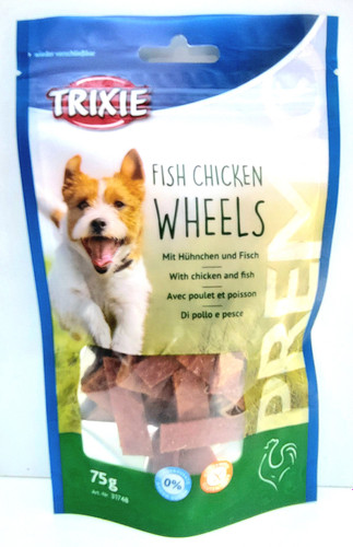 تشویقی سگ تریکسی قطعه ای مرغ با ماهی ۷۵ گرمی