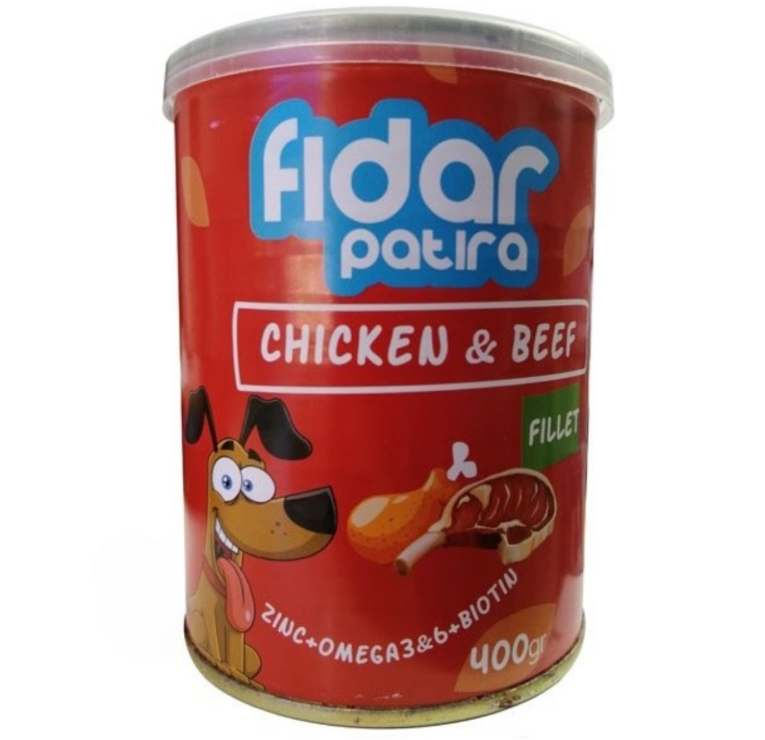 کنسرو سگ فیدار پاتیرا طعم مرغ و گوشت ۴۰۰ گرمی